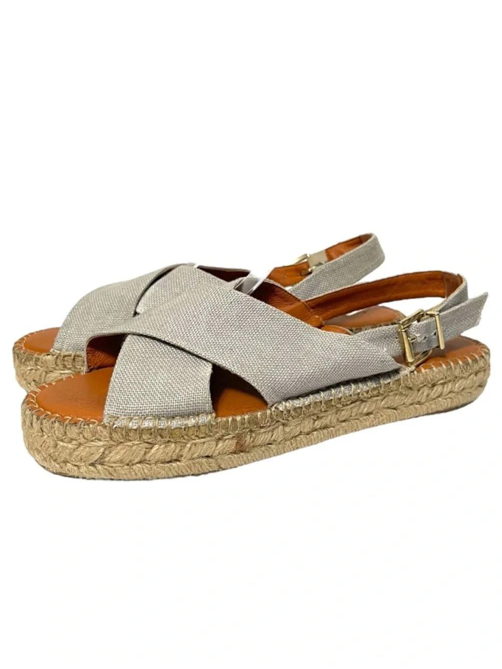 ALOHAS Crossed Espadrilles in Cotton Canvas 41